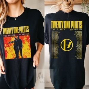 Pilotss Band The Clancy World Tour Shirt 21 Pilots 2024 Concert  2 Sided